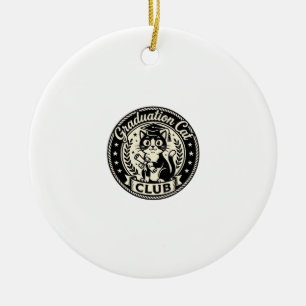 Abschlusskatze Lustige Katzen Grafik - Abschlusska Keramik Ornament