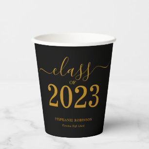 Abschlussklasse 2023 Black Gold Graduation Pappbecher