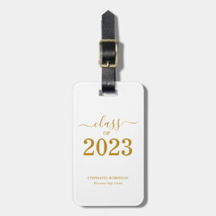 Abschlussklasse 2023 Einfache Goldene Schrift Grad Gepäckanhänger