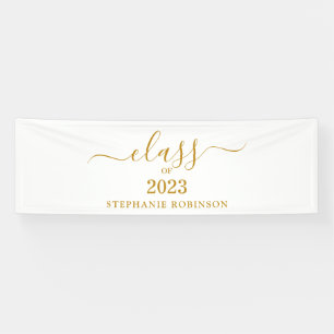 Abschlussklasse 2023 Gold Schrift Minimalistisches Banner