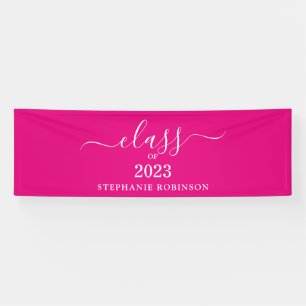 Abschlussklasse 2023 Pink Minimalistischer Abschlu Banner