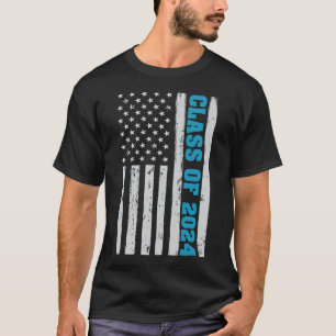 Abschlussklasse 2024 Vintage-USA-Flagge T-Shirt