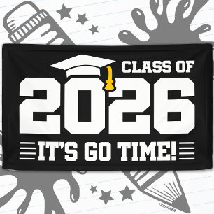 Abschlussklasse 2026 Abitur Es ist los Zeit Lustig Banner