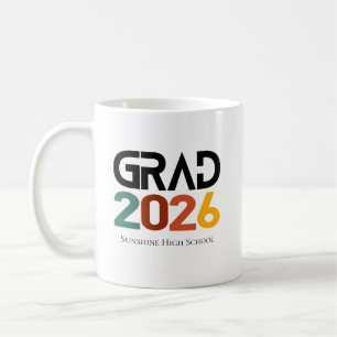 Abschlussklasse 2026 Abitur Retro Vintage Minimali Kaffeetasse