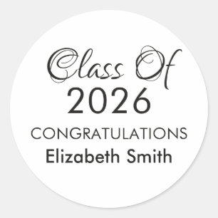 Abschlussklasse 2026 Abitur Schule Absolvent  Runder Aufkleber