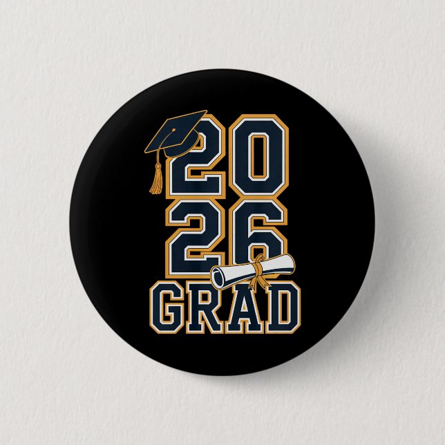 Abschlussklasse 2026 Abitur Senior Design Premium  Button (Vorderseite)