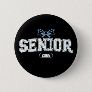 Abschlussklasse 2026 Abschluss Blaues Blumenband Button