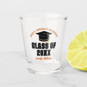 Abschlussklasse 2026 Abschluss Orange Benutzerdefi Schnapsglas