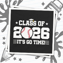 Abschlussklasse 2026 Baseball-Abschluss Es ist Zei Serviette