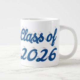 Abschlussklasse 2026 blaues Skript-Abschlussfeier Jumbo-Tasse