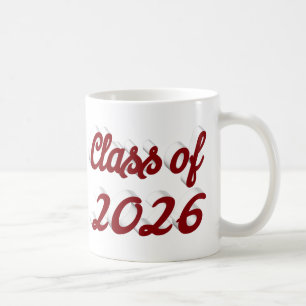 Abschlussklasse 2026 burgunder Schrift Graduation Kaffeetasse