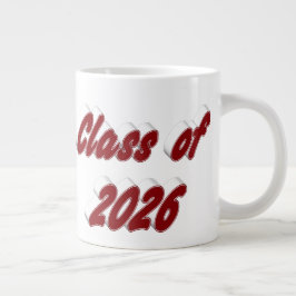 Abschlussklasse 2026 burgunder Schriftzug Abitur Jumbo-Tasse