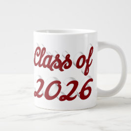 Abschlussklasse 2026 burgunderrote Schrift Abitur Jumbo-Tasse