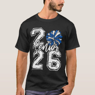 Abschlussklasse 2026 Cheer Senior 2026 Blaues Pom- T-Shirt