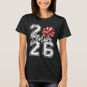 Abschlussklasse 2026 Cheer Senior 2026 Rote Pom-Po T-Shirt
