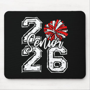 Abschlussklasse 2026 Cheer Senior 2026 Roter Pom P Mousepad