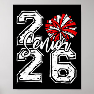 Abschlussklasse 2026 Cheer Senior 2026 Roter Pom P Poster
