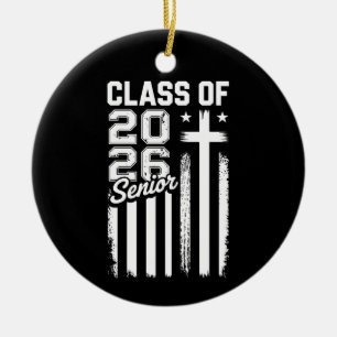 Abschlussklasse 2026 Christlich Jesus Amerikanisch Keramik Ornament
