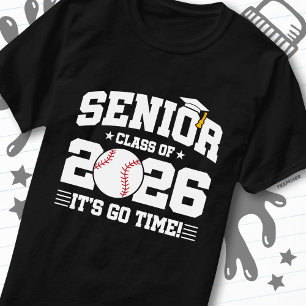 Abschlussklasse 2026 Es ist los Baseball-Absolvent T-Shirt