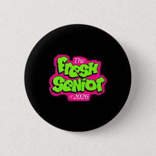 Abschlussklasse 2026 Frischer Senior 90er TV-Stil  Button