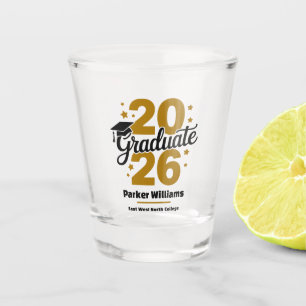 Abschlussklasse 2026 Graduiertenmütze Dunkles Go Schnapsglas