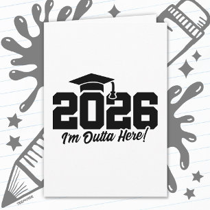 Abschlussklasse 2026 Ich Bin Weg Hier Abschlusszit Karte