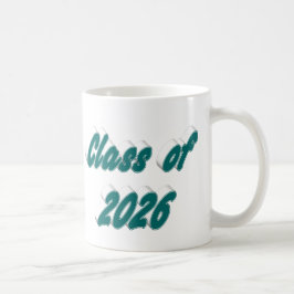 Abschlussklasse 2026 in grüner Typografie Kaffeetasse
