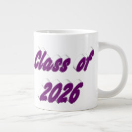Abschlussklasse 2026 lila Schriftart Absolventen Jumbo-Tasse