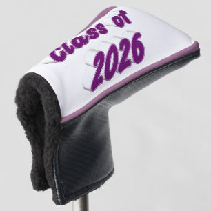 Abschlussklasse 2026 lila Typografie Abschluss Golf Headcover