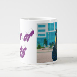 Abschlussklasse 2026 lila Typografie Abschlussfoto Jumbo-Tasse
