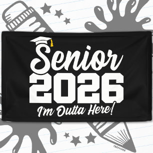 Abschlussklasse 2026 Lustige Abschlusszitat-Typogr Banner