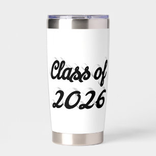 Abschlussklasse 2026 schwarze Schrift Abitur Thermobecher