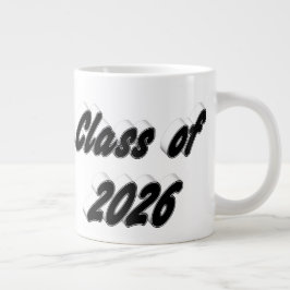 Abschlussklasse 2026 schwarze Typografie Abschluss Jumbo-Tasse
