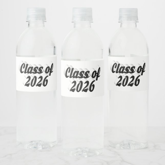 Abschlussklasse 2026 schwarzer Text Abschluss  (Flaschen)