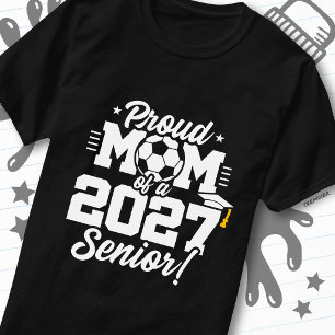 Abschlussklasse 2027 Abitur Fußball Stolz Mama T-Shirt