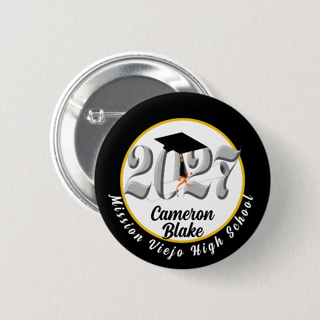 Abschlussklasse 2027 Abschlussfeier Button (Vorne & Hinten)