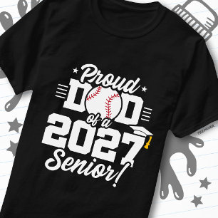 Abschlussklasse 2027 Absolvent Baseball Stolz Papa T-Shirt