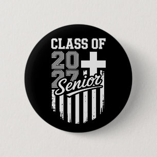 Abschlussklasse 2027 Christliche amerikanische Fla Button