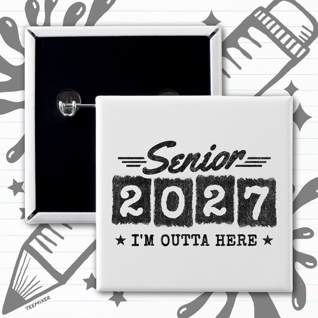 Abschlussklasse 2027 Retro-Abschluss Button (Von Creator hochgeladen)