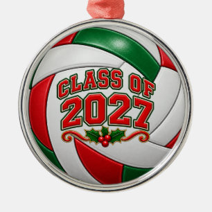 Abschlussklasse 2027 Volleyball-Abschluss Weihnach Ornament Aus Metall