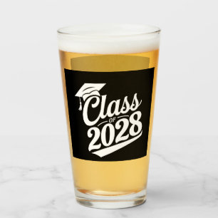 Abschlussklasse 2028 Stolzer Absolvent Abschlussfe Glas