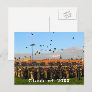 Abschlussklasse 20XX auf dem Feld Postkarte