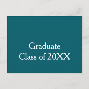 Abschlussklasse 20XX Türkis Gratulation Jahrname Postkarte