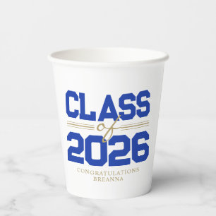 Abschlussklasse Blue & Gold Jahrgang Pappbecher
