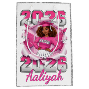 Abschlussklasse Pink & Silver 2026 Senior Mittlere Geschenktüte
