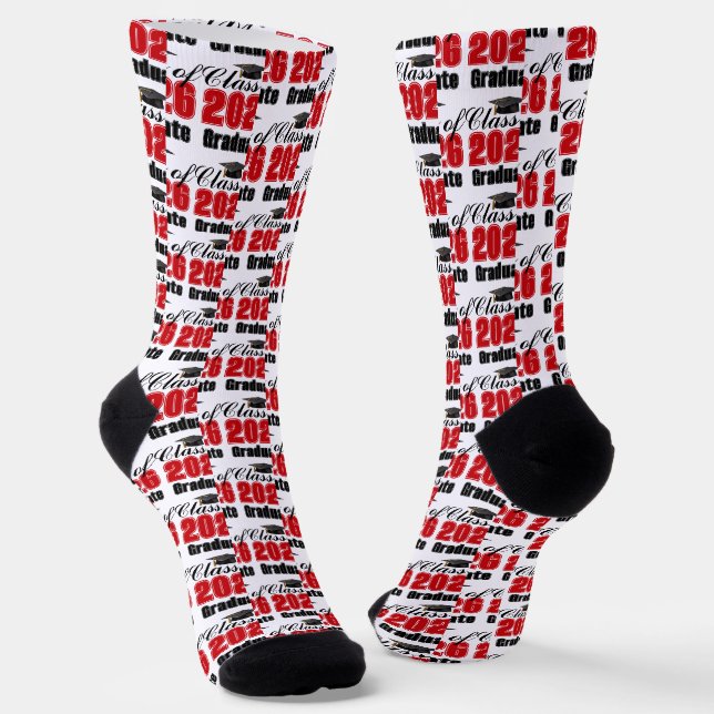 Abschlussklasse Rot 2026 Socken (Gewinkelt)