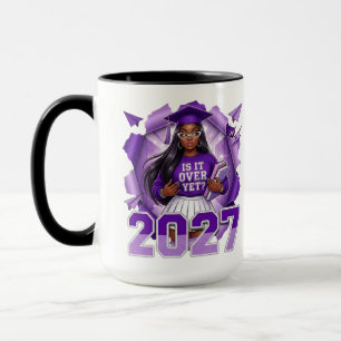 Abschlussklasse Violett 2027 Schwarze Frau  Tasse