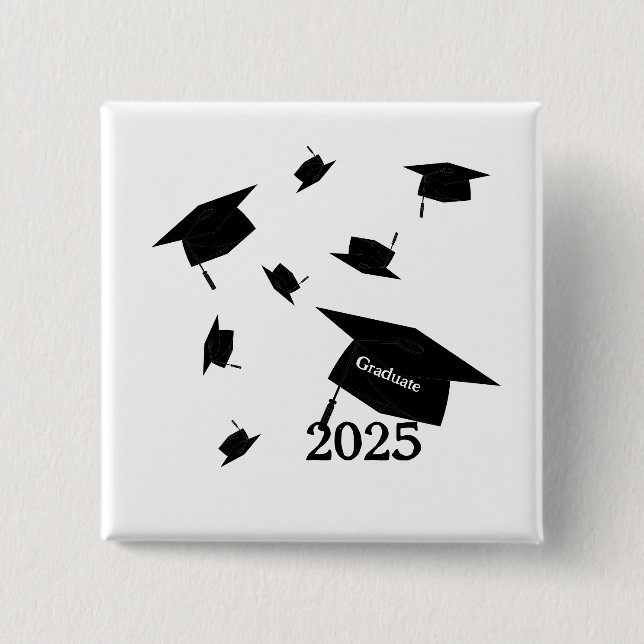 Abschlussmütze Klasse 2025  Button (Vorderseite)