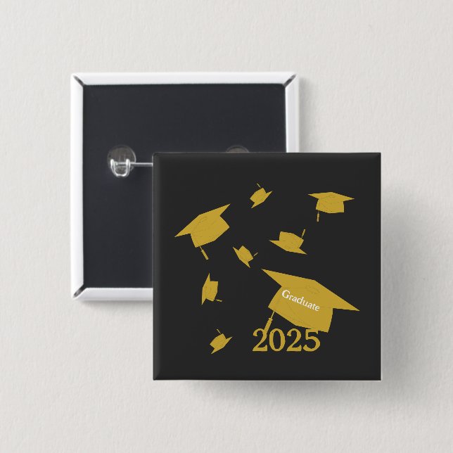 Abschlussmütze Klasse 2025  Button (Vorne & Hinten)