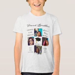 Abschlussmütze Mehrfachfoto-Andenken an den Bruder Tri-Blend Shirt